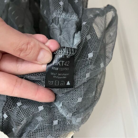 NEW Pol Boho Lace Acid Wash Back Lace Tie Zip Tank Grey Medium Whimsigoth Witchy - Picture 6 of 7